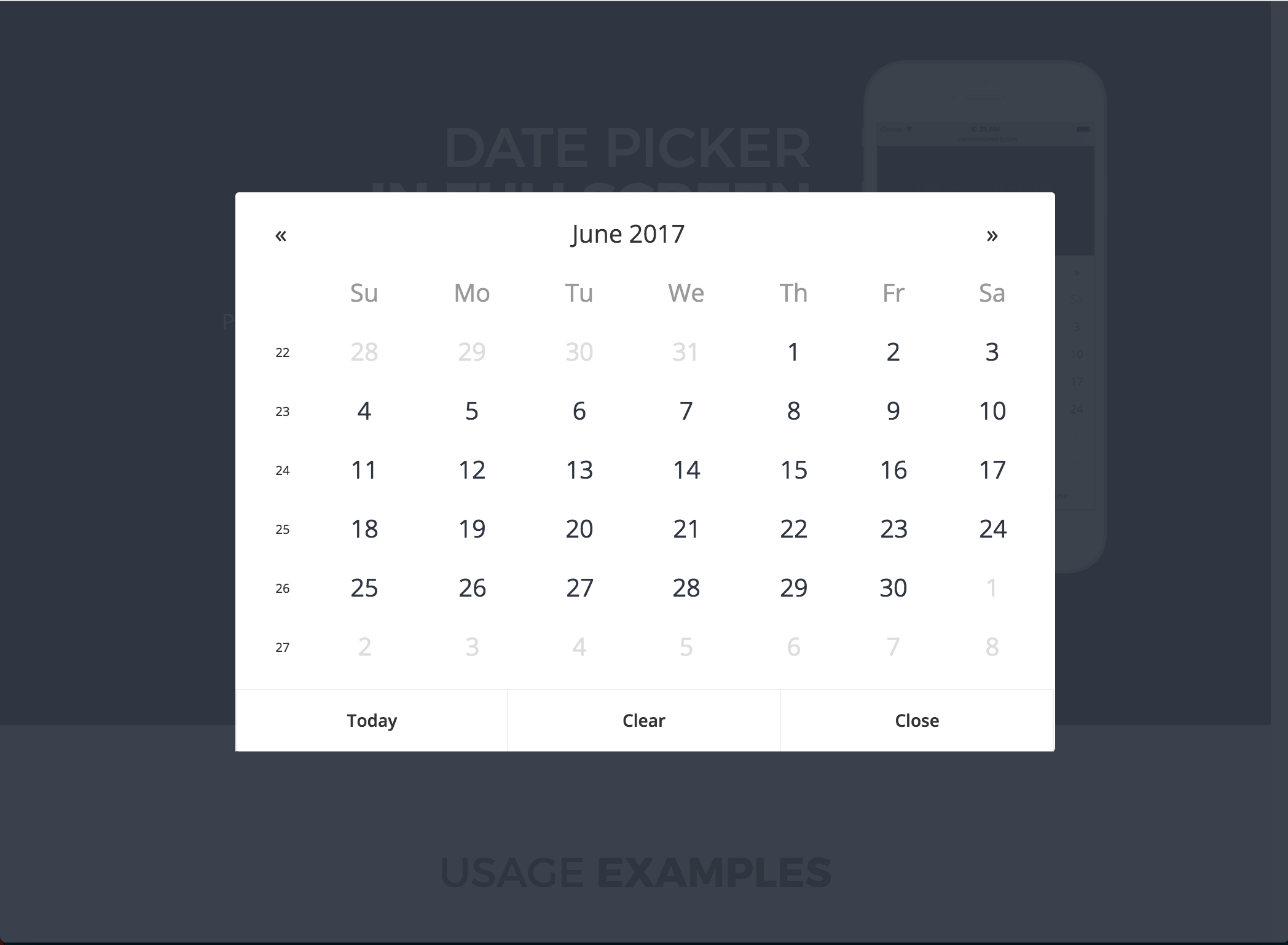 Date Picker In Fullscreen - jQuery Plugin - 3