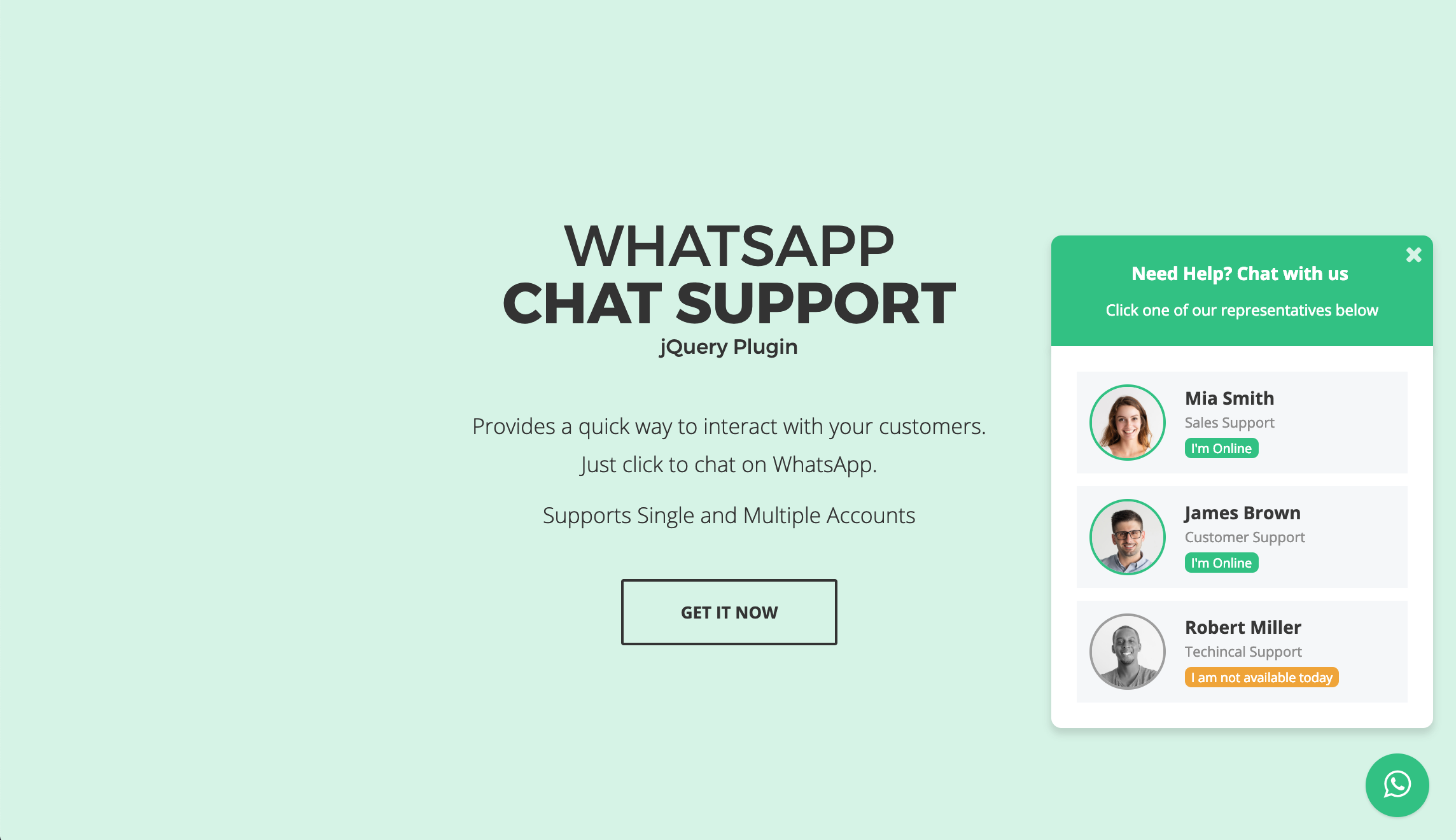 WhatsApp Chat Support - jQuery Plugin - 5