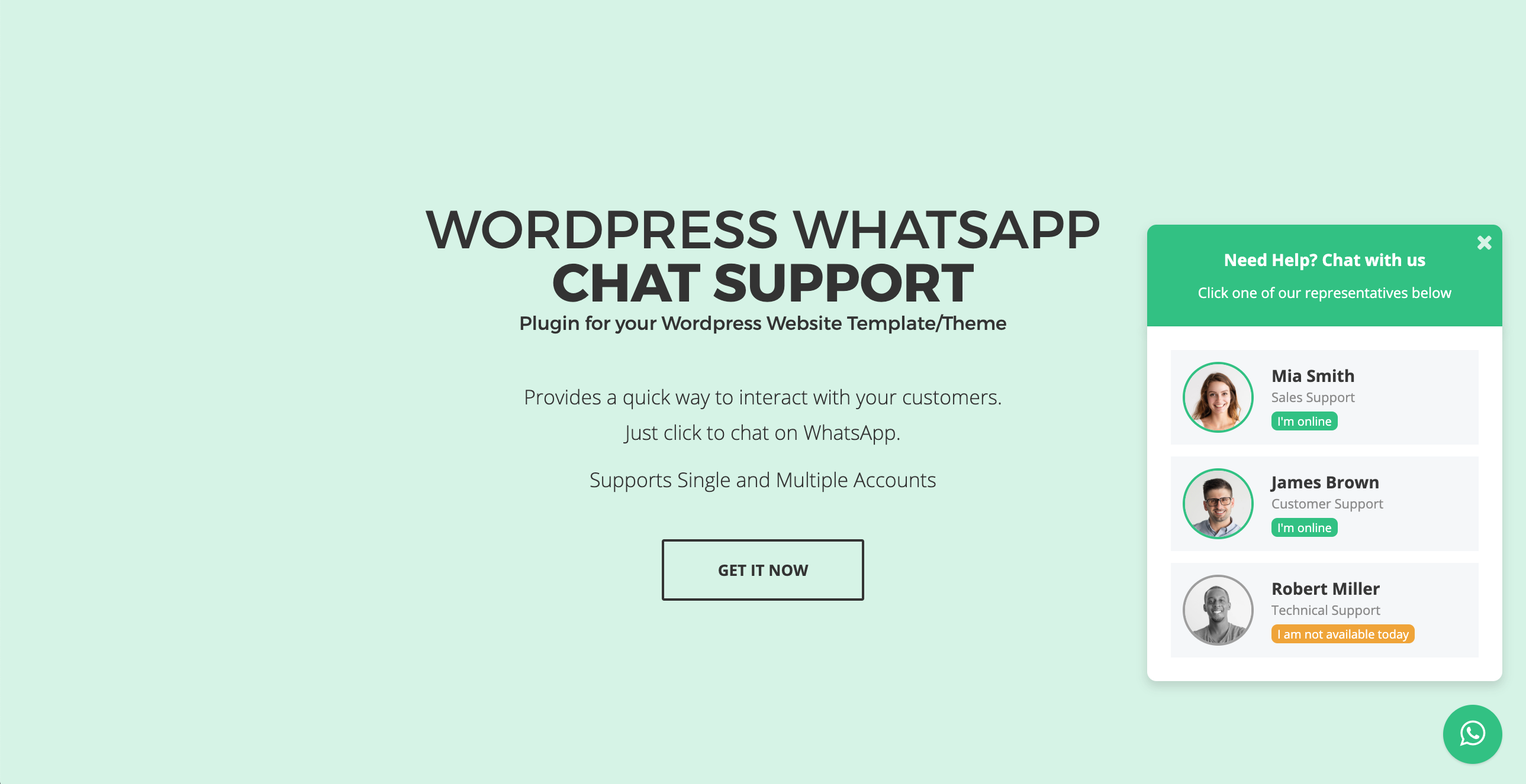 WhatsApp Chat Support - WordPress Plugin - 2